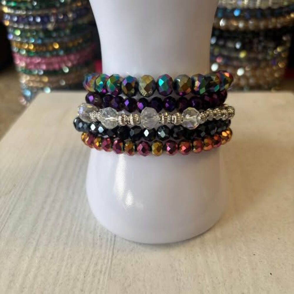 Handmade Beaded Stretch Bracelet Stack 0246